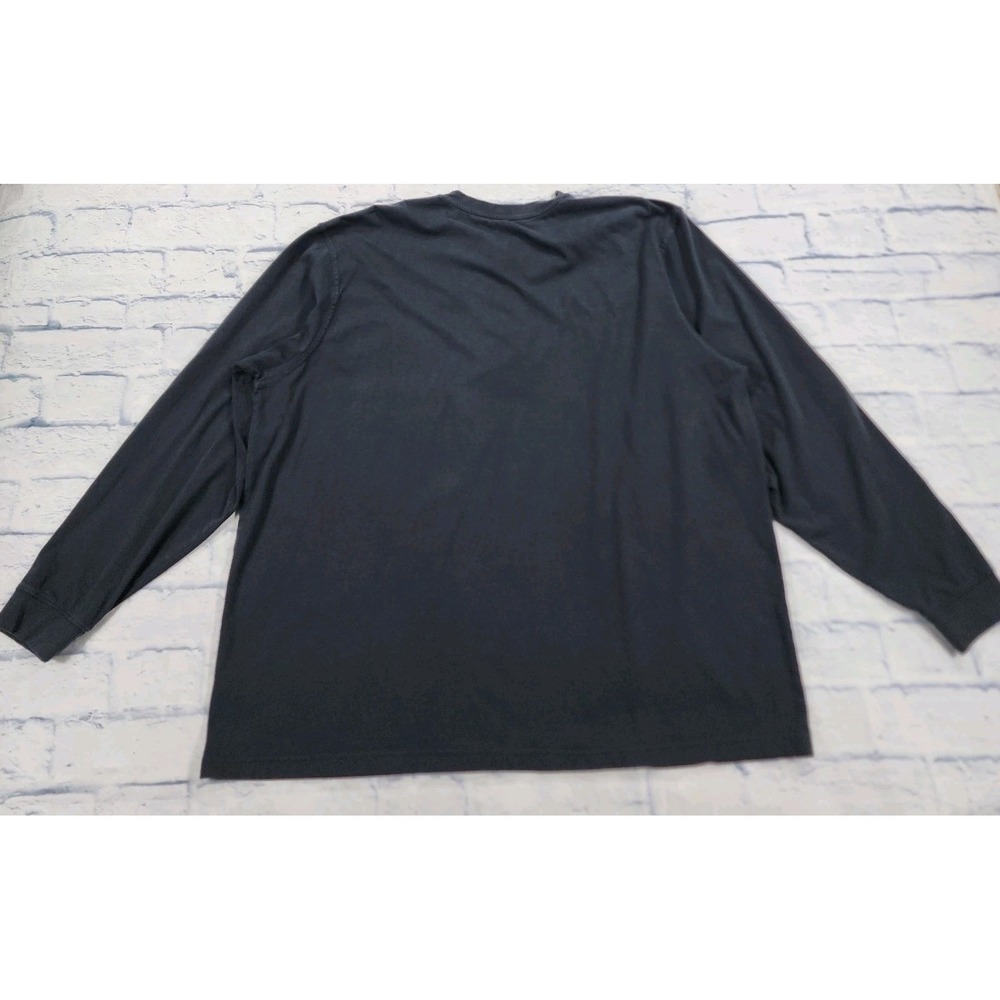 LL Bean Shirt MENS XXL TALL Black Henley Long Sleeve Carefree Unshrinkable - Picture 10 of 12